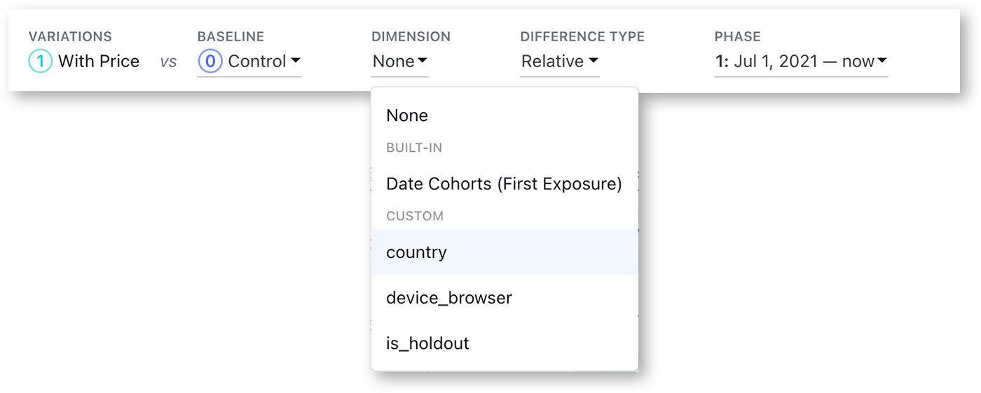 Dimension Selector